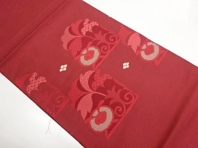 JAPANESE NAGOYA OBI / WOVEN ABSTRACT ARABESQUE